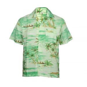 Men's Stag Beach Aloha Party Summer Holiday Fancy Green Red Coco Hawaiian Shirt