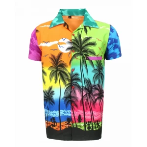 Men's Stag Beach Aloha Party Summer Holiday Fancy Mix Palm Hawaiian Shirt