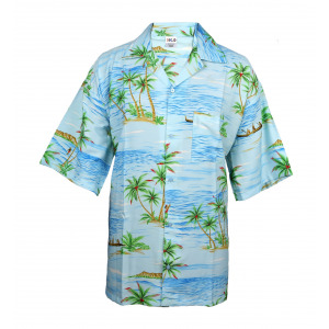 Men's Stag Beach Aloha Party Summer Holiday Fancy Sky Blue Red Coco Hawaiian Shirt