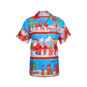 Kids Boys Girls Children Unisex Loud Christmas Santa Xmas Holiday Fancy Party TD Ausk Hawaiian Shirt