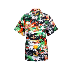Kids Boys Girls Children Unisex Loud Christmas Santa Xmas Holiday Fancy Party Black Hawaii Hawaiian Shirt