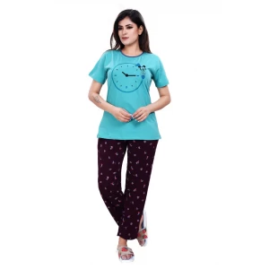 Kiklo Women's Ladies Pajama Loungewear Nightwear 100% Cotton Mm Clock Pyjamas PJs Set