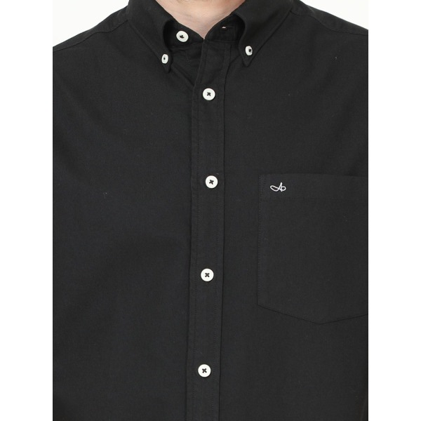 Aldeno Men's Button Down Black Full Sleeve Garment Dye Oxford Shirt - Image 7
